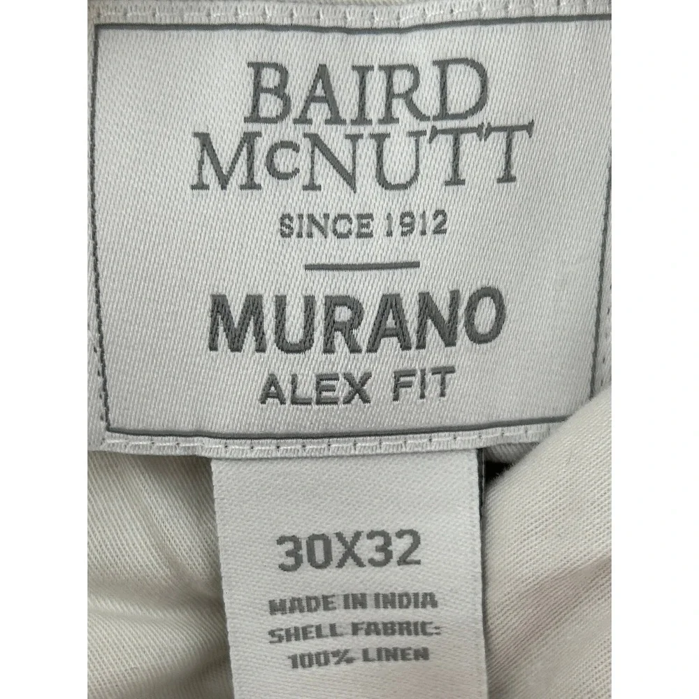 Baird McNutt Linen Pants Murano Alex Fit size 30 mens